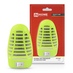 Ночник светодиодный антимоскитный NLM 01-MG зеленый с выключателем 230В IN HOME
