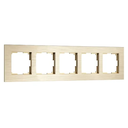 Рамка из металла на 5 постов AluMax шампань алюминий W0053511 - фото