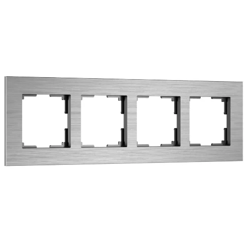 Рамка из металла на 4 поста АluMax алюминий W0043506 - фото