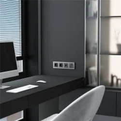 Рамка из металла на 4 поста АluMax алюминий W0043506