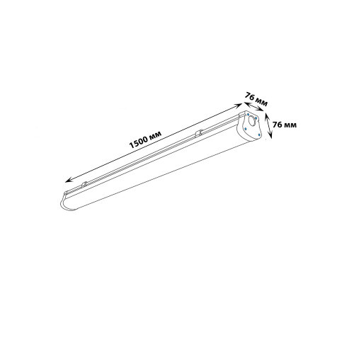 ULO-K20B 60W-4000K-L150 IP65 WHITE Светильник линейный светодиодный подвесной, Белый свет 4000К, 6540Лм, 1500Х76х76мм, Корпус белый. - фото 8