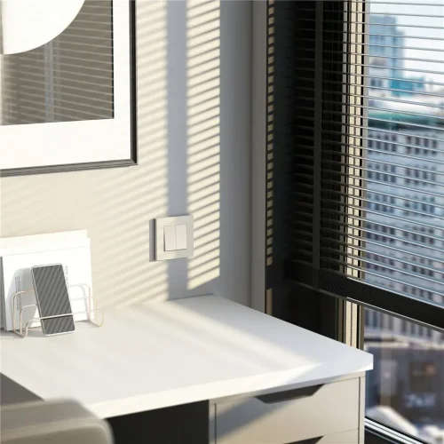 Выключатель двухклавишный с самовозвратом (айвори матовый) W1122462 - фото 5