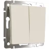 Выключатель двухклавишный с самовозвратом (айвори матовый) W1122462 - фото