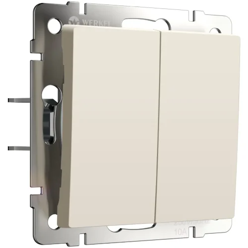 Выключатель двухклавишный с самовозвратом (айвори матовый) W1122462 - фото 2