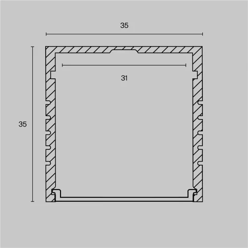 Алюминиевый профиль накладной 35x35 (Серебро, 2 м), ALM-3535A-S-2M (Серебро) ALM-3535A-S-2M - фото 2