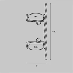 Алюминиевый профиль накладной 18×48 (Черный, 2 м), ALM-1848-B-2M (Черный)