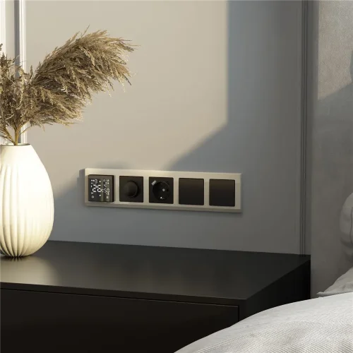 Розетка с заземлением, шторками и USB тип A+C (черный матовый) W1171708 - фото 3