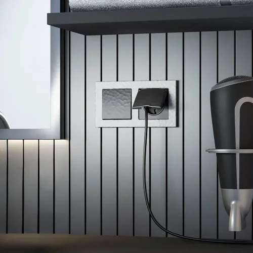 Выключатель одноклавишный Hammer (Hammar черный) W1210008 - фото 2