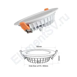 Светодиодный светильник Mi-Light FUT069 DOWNLIGHT GB170 (220V, 15W, RGB+CCT, IP54)
