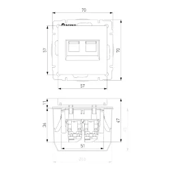 Розетка двойная Ethernet RJ-45 (белая) W1181101