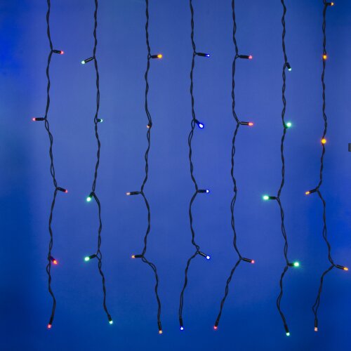 ULD-C2030-240-TBK MULTI IP67 Занавес светодиодный с эффектом мерцания, 3х2м, Соединяемый, 240 светодиодов, Разноцветный свет, Провод черный. - фото 2