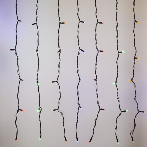 ULD-C2030-240-TBK MULTI IP67 Занавес светодиодный с эффектом мерцания, 3х2м, Соединяемый, 240 светодиодов, Разноцветный свет, Провод черный. - фото 3