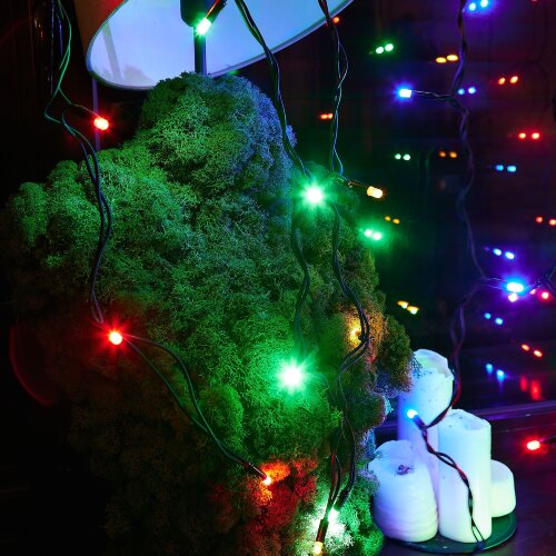 ULD-C2030-240-TBK MULTI IP67 Занавес светодиодный с эффектом мерцания, 3х2м, Соединяемый, 240 светодиодов, Разноцветный свет, Провод черный. - фото 9