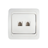 Розетка компьютерная двойная RJ-45 CLASSICO белая 2136 IN HOME - Фото