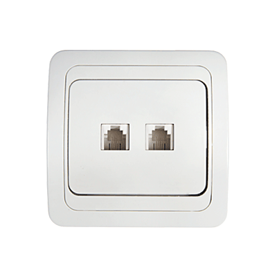 Розетка компьютерная двойная RJ-45 CLASSICO белая 2136 IN HOME - Фото 2