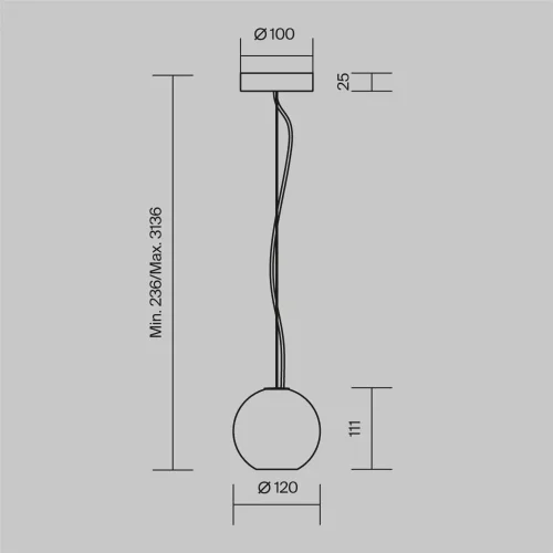 Подвесной светильник Базовая текстура / Basic Texture GU10х1 (Черный) MOD461PL-01GR - фото 6