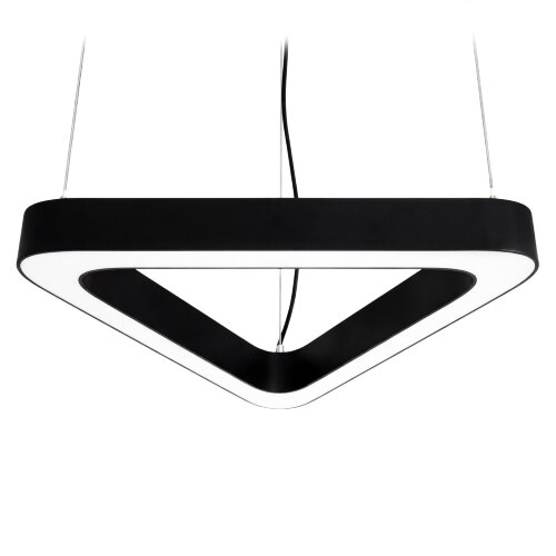 ULO-K11B 50W-4000K-T70 IP40 BLACK Светильник линейный светодиодный подвесной, Треугольник, 70см, Белый свет 4000К, 5600Лм, Алюминий, Цвет чёрный, TM Uniel - фото 1