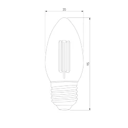Филаментная светодиодная лампа "Свеча" C35 7W 4200K E27 (C35 прозрачный) BLE2736 (048673)