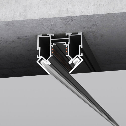 Шинопровод в натяжной потолок черный 2 м Slim Magnetic - фото 1