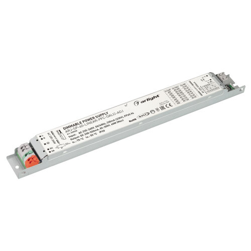 Блок питания ARJ-SP-60-LINEAR-PFC-DALI2-ADJ (60W, 80-300V, 0.2-0.5A) (Arlight, IP20 Металл, 5 лет) 035535 - фото