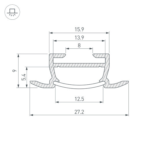 Профиль TK-F-2000 (CT) ANOD (Arlight, Алюминий) - фото 3