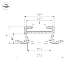 Профиль TK-F-2000 (CT) ANOD (Arlight, Алюминий)