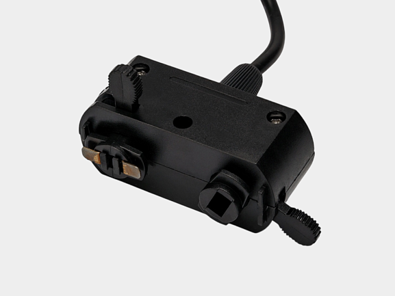 'Крепление сменное М8 трековое однофазное с шнуром для светильников VILLY, треково-подвесное, цвет Черный, VL-M8-BL. Фото 2