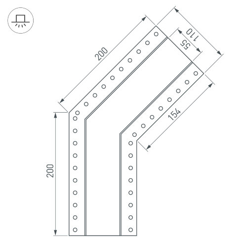 Угол SL-LINIA55-FANTOM-135 (Arlight, Металл) - фото 3