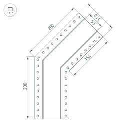Угол SL-LINIA55-FANTOM-135 (Arlight, Металл)