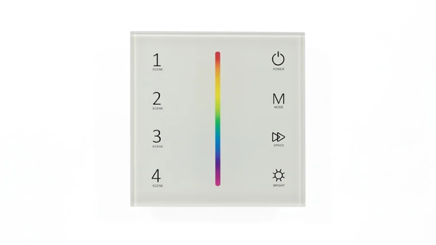 Сенсорная панель T3-1 White IC47 (12-24V, 3x4A, 3x(48-96W), RGB, RF 2.4GHz) - фото I