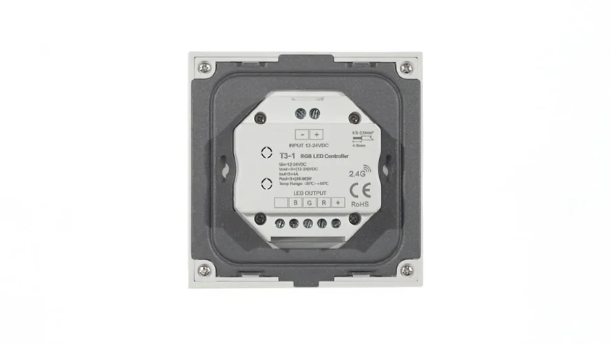 Сенсорная панель T3-1 White IC47 (12-24V, 3x4A, 3x(48-96W), RGB, RF 2.4GHz) - фото II