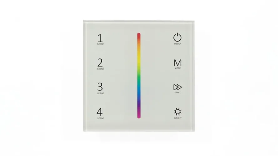 Сенсорная панель T3-1 White IC47 (12-24V, 3x4A, 3x(48-96W), RGB, RF 2.4GHz) - фото I