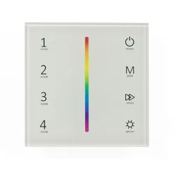 Сенсорная панель T3-1 White IC47 (12-24V, 3x4A, 3x(48-96W), RGB, RF 2.4GHz)