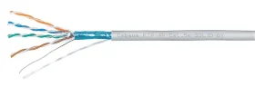 Кабель витая пара F/UTP кат.5E 4х2х24AWG solid LSZH нг(А)-HF FTP-4P-Cat.5e-SOLID-LSZH-GY сер. (уп.305м) Cabeus 10441c - фото 2