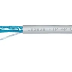 Кабель витая пара F/UTP кат.5E 4х2х24AWG solid LSZH нг(А)-HF FTP-4P-Cat.5e-SOLID-LSZH-GY сер. (уп.305м) Cabeus 10441c