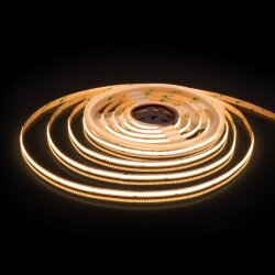 Светодиодная лента 24&amp;nbsp;В 11&amp;nbsp;Вт/м 352 Led/м COB IP20, теплый белый 3300K, 5 м 24V 11W 352Led COB IP20 теплый белый, 5м (053666)