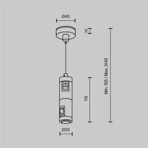 Подвес тросовый Hang двойной Flarity черный (Черный) TRA157SW-D1-B - фото