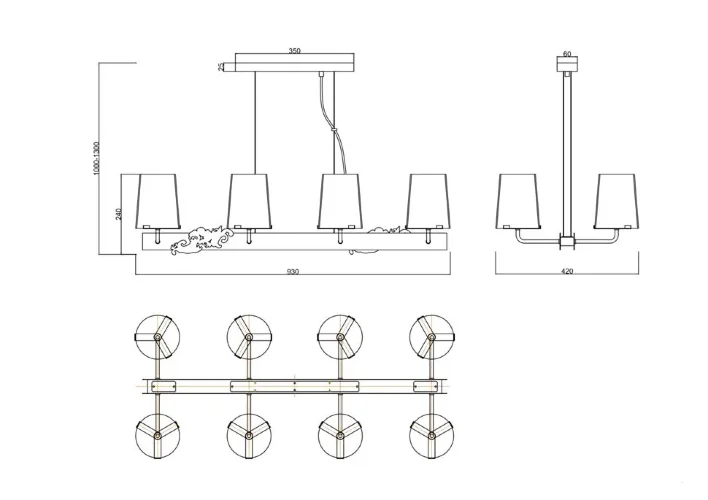 Подвесной светильник Landmark G9x8 (Хром) - фото 2