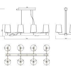 Подвесной светильник Landmark G9x8 (Хром)