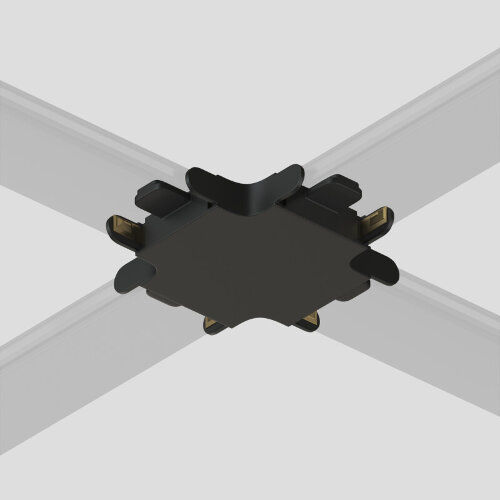 Соединитель X-образный для треков Air, серия Base, пластик, чёрный. Фото 2