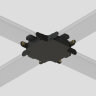 Соединитель X-образный для треков Air, серия Base, пластик, чёрный. Фото 2
