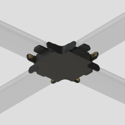 Соединитель X-образный для треков Air, серия Base, пластик, чёрный, Denkirs TR5234-BK