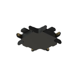 Соединитель X-образный для треков Air, серия Base, пластик, чёрный, Denkirs TR5234-BK