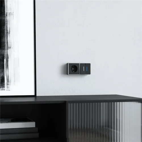 Розетка с заземлением и шторками Gallant черный с серебром W5071134 W5071134 - фото 2