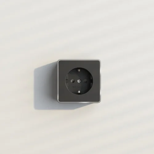 Розетка с заземлением и шторками Gallant черный с серебром W5071134 W5071134 - фото 5