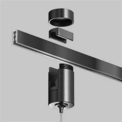 Коннектор с тросовым подвесом Tau в шинопровод Flarity черный (Черный)