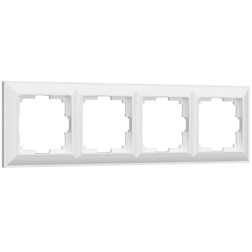 Рамка из пластика на 4 поста Fiore белый W0042201 - фото