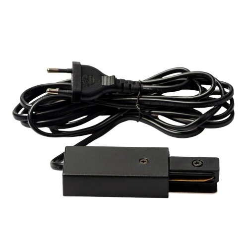 UBX-Q122 G02 BLACK 1 POLYBAG Ввод питания для шинопровода типа G с проводом питания 3м и вилкой, Однофазный, Черный - фото 1