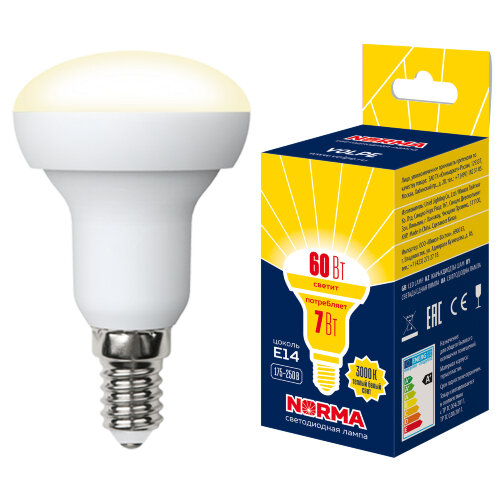 LED-R50-7W-WW-E14-FR-NR Лампа светодиодная, Форма Рефлектор, матовая, Серия Norma, Теплый белый свет 3000K, Картон - фото 5