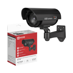 Муляж камеры видеонаблюдения настенный уличный DVC-2-BL 2АА черный IP65 IN HOME